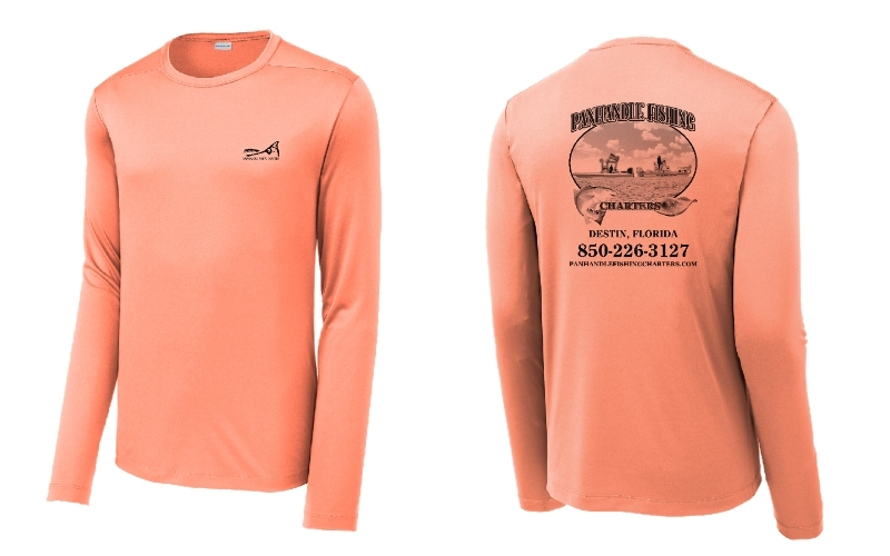 Panhandle Fishing Charters- Adult Long Sleeve Shirt/Coral