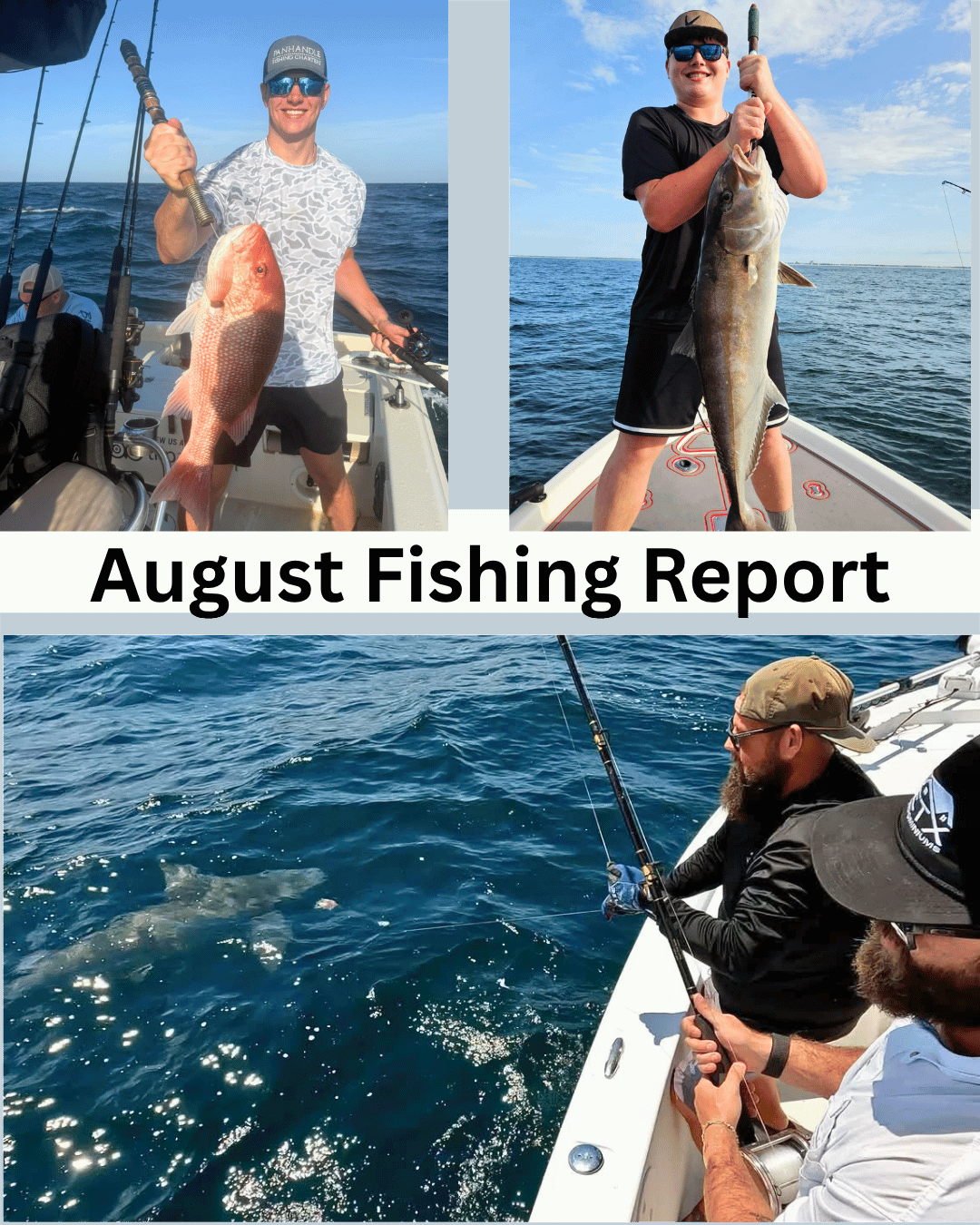 August Fishing Report What’s Biting in Destin Family with Red Snapper caught during an August Gulf fishing charter with Panhandle Fishing Charters in Destin, Florida.